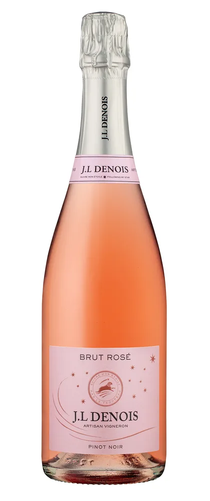 Bouteille de Rosé Brut Pinot Noir, bulles rosé brut, Maison Denois